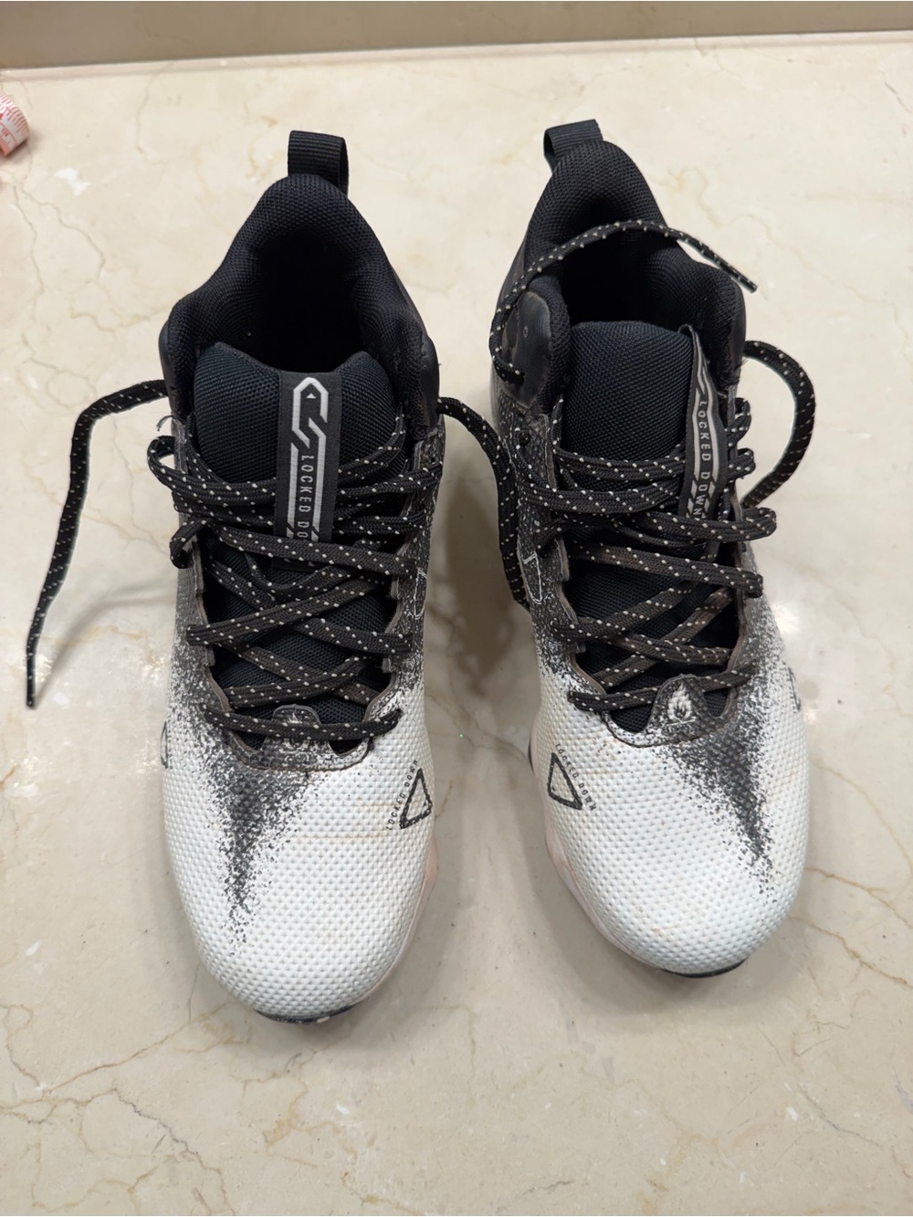 Under Armour Kids Black and White Gradient Softball Cleats